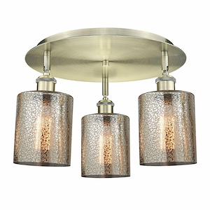 Cobbleskill - 3 Light Flush Mount In Art Deco Style-9.63 Inches Tall and 17.75 Inches Wide