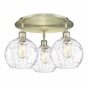 Athens Water Glass - 3 Light Flush Mount In Industrial Style-10.38 Inches Tall and 19.75 Inches Wide - 1330053