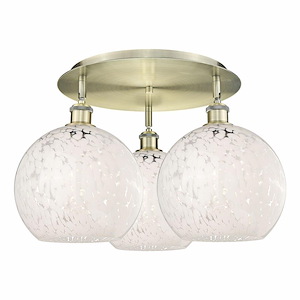 White Mouchette - 3 Light Flush Mount In Modern Style-12.75 Inches Tall and 21.75 Inches Wide - 1330128