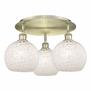 White Mouchette - 3 Light Flush Mount In Modern Style-11 Inches Tall and 19.75 Inches Wide - 1330054