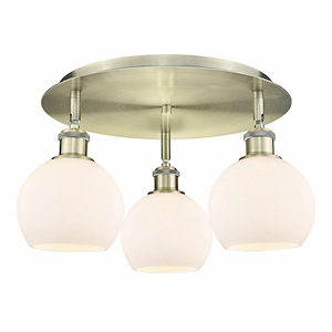 Athens - 3 Light Flush Mount In Industrial Style-8.63 Inches Tall and 17.75 Inches Wide - 1330061