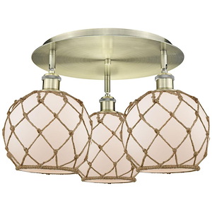 Farmhouse Rope - 3 Light Flush Mount-12 Inch Tall and 19.75 Inch Wide - 1387682