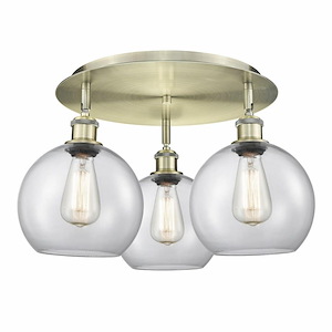 Athens - 3 Light Flush Mount In Industrial Style-10.5 Inches Tall and 19.75 Inches Wide - 1330019