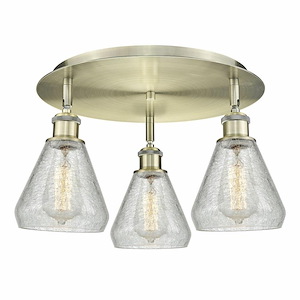 Conesus - 3 Light Flush Mount In Industrial Style-9.25 Inches Tall and 17.75 Inches Wide