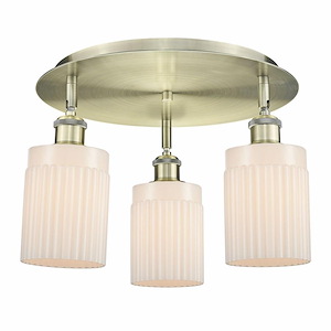 Hadley - 3 Light Flush Mount In Art Deco Style-9.5 Inches Tall and 16.25 Inches Wide