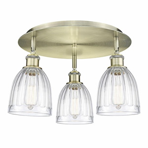 Brookfield - 3 Light Flush Mount In Art Deco Style-9.5 Inches Tall and 17.5 Inches Wide - 1330064