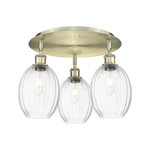 Preston - 3 Light Bulb Shade Flush Mount-13 Inch Tall and 18 Inch Wide - 1387708