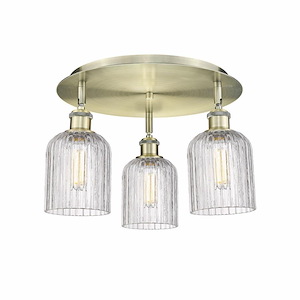 Bridal Veil - 3 Light Flush Mount In Art Deco Style-10 Inches Tall and 16.75 Inches Wide - 1330096