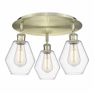 Cindyrella - 3 Light Flush Mount In Industrial Style-10 Inches Tall and 17.75 Inches Wide