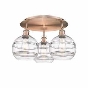 Rochester - 3 Light Flush Mount In Industrial Style-10.88 Inches Tall and 19.75 Inches Wide