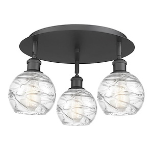 Athens Deco Swirl - 3 Light Semi-Flush Mount-10.13 Inch Tall and 17.63 Inch Wide - 1330127