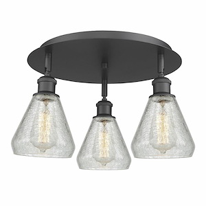 Conesus - 3 Light Flush Mount In Industrial Style-9.25 Inches Tall and 17.75 Inches Wide