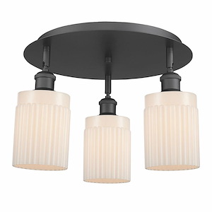 Hadley - 3 Light Flush Mount In Art Deco Style-9.5 Inches Tall and 16.25 Inches Wide