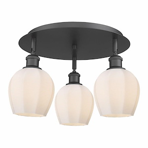 Norfolk - 3 Light Flush Mount In Industrial Style-9.38 Inches Tall and 17.5 Inches Wide