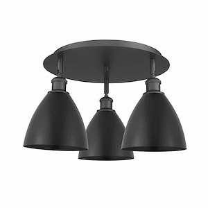 Ballston Dome - 3 Light Flush Mount In Industrial Style-10 Inches Tall and 19.25 Inches Wide