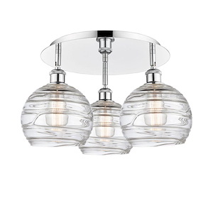 Athens Deco Swirl - 3 Light Semi-Flush Mount-11.88 Inch Tall and 19.75 Inch Wide - 1330078
