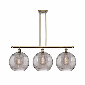 Athens Deco Swirl - 3 Light Stem Hung Island In Industrial Style-13.88 Inches Tall and 38.5 Inches Wide - 1330165