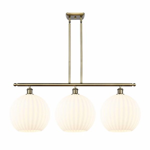 White Venetian - 3 Light Stem Hung Island In Modern Style-14 Inches Tall and 38.5 Inches Wide - 1330113
