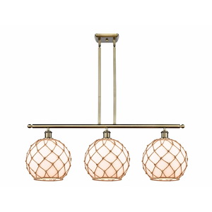 Farmhouse Rope - 3 Light Island In Industrial Style-13 Inches Tall and 36 Inches Wide - 1289562