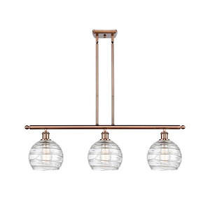 Athens Deco Swirl - 3 Light Stem Hung Island-10.38 Inch Tall and 36 Inch Wide - 1289625