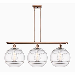Rochester - 3 Light Stem Hung Island In Industrial Style-13.88 Inches Tall and 38.5 Inches Wide - 1330153