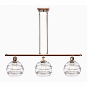 Rochester - 3 Light Stem Hung Island In Industrial Style-10.38 Inches Tall and 36 Inches Wide