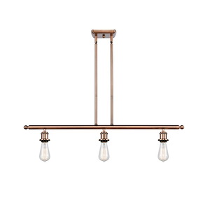 Bare Bulb - 100W 3 LED Stem Hung Island-4.25 Inch Tall and 36 Inch Wide - 1425550