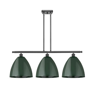 Plymouth Dome - 3 Light Island In Industrial Style-14.25 Inches Tall and 38.5 Inches Wide