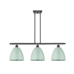 Plymouth Dome - 3 Light Island In Industrial Style-12.38 Inches Tall and 36 Inches Wide