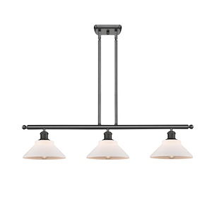Orwell - 3 Light Stem Hung Island In Industrial Style-9 Inches Tall and 36 Inches Wide