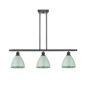 Plymouth Dome - 3 Light Island In Industrial Style-10.75 Inches Tall and 36 Inches Wide