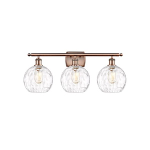 Athens Water Glass - 3 Light Bath Vanity-11 Inch Tall and 28 Inch Wide - 1297706