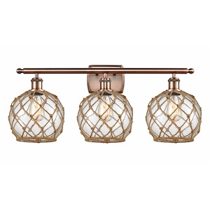 Farmhouse Rope - 3 Light Bath Vanity In Industrial Style-13 Inches Tall and 26 Inches Wide