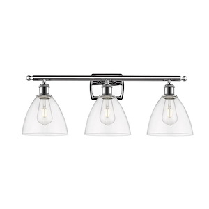 Bristol Glass - 3 Light Bath Vanity In Industrial Style-11.25 Inches Tall and 28 Inches Wide - 1297713