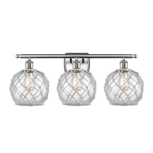 Farmhouse Rope - 100W 3 LED Bath Vanity-11 Inch Tall and 28 Inch Wide - 1428397