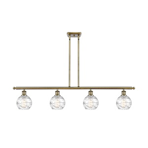Athens Deco Swirl - 4 Light Stem Hung Island-8.63 Inch Tall and 48 Inch Wide - 1289600