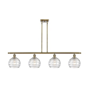 Athens Deco Swirl - 4 Light Stem Hung Island-10.38 Inch Tall and 48 Inch Wide - 1289709