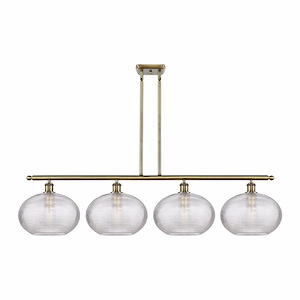 Ithaca - 4 Light Stem Hung Island In Industrial Style-11.25 Inches Tall and 50.25 Inches Wide - 1330179