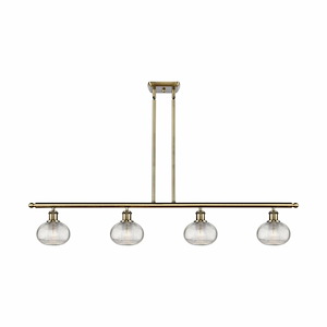 Ithaca - 4 Light Stem Hung Island In Industrial Style-7.5 Inches Tall and 48 Inches Wide - 1330185