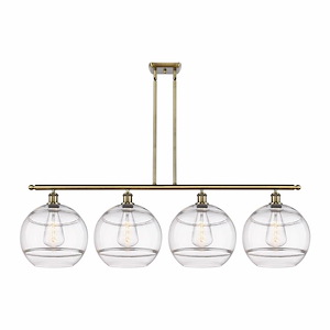 Rochester - 4 Light Stem Hung Island In Industrial Style-13.88 Inches Tall and 50.25 Inches Wide - 1330157