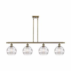 Rochester - 4 Light Stem Hung Island In Industrial Style-10.38 Inches Tall and 48 Inches Wide - 1330148
