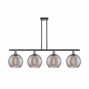 Athens Deco Swirl - 4 Light Stem Hung Island In Industrial Style-12.13 Inches Tall and 48.25 Inches Wide - 1330134
