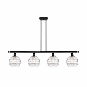 Rochester - 4 Light Stem Hung Island In Industrial Style-10.38 Inches Tall and 48 Inches Wide