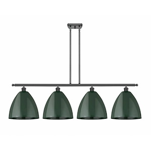 Plymouth Dome - 4 Light Island In Industrial Style-14.25 Inches Tall and 50.25 Inches Wide