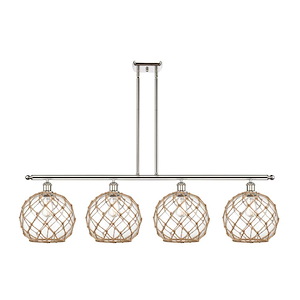 Farmhouse Rope - 100W 4 LED Stem Hung Island-12.5 Inch Tall and 48.25 Inch Wide - 1428400