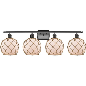 Farmhouse Rope - 100W 4 LED Bath Vanity-11 Inch Tall and 38 Inch Wide - 1428401