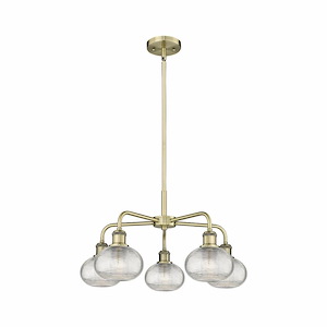 Ithaca - 5 Light Stem Hung Chandelier In Industrial Style-12.5 Inches Tall and 24 Inches Wide