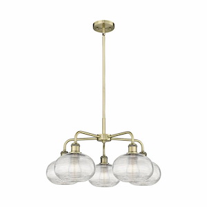 Ithaca - 5 Light Stem Hung Chandelier In Industrial Style-13.75 Inches Tall and 26 Inches Wide - 1330201