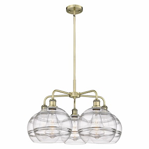 Rochester - 5 Light Stem Hung Chandelier In Industrial Style-17.13 Inches Tall and 28 Inches Wide