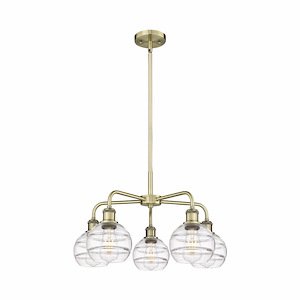 Rochester - 5 Light Stem Hung Chandelier In Industrial Style-13.38 Inches Tall and 23.88 Inches Wide